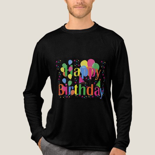 Happy Birthday Vibes Tri-Blend Shirt (Voorkant volledig)