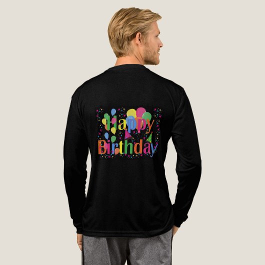 Happy Birthday Vibes Tri-Blend Shirt (Achterkant)