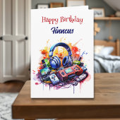 Happy Birthday Videogame Thema gepersonaliseerd Kaart