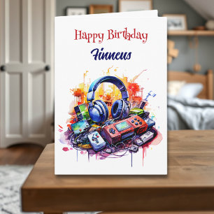 Happy Birthday Videogame Thema gepersonaliseerd Kaart
