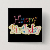 Happy Birthday Vierkante Button 5,1 Cm (Voorkant)