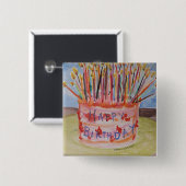 Happy Birthday Vierkante Button 5,1 Cm (Voorkant /achterkant)