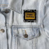 Happy Birthday Vierkante Button 5,1 Cm (In situ)