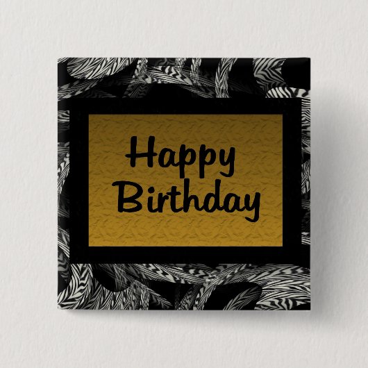 Happy Birthday Vierkante Button 5,1 Cm (Voorkant)