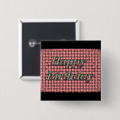 Happy Birthday Vierkante Button 5,1 Cm (Voorkant /achterkant)