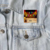 Happy Birthday Vierkante Button 5,1 Cm (In situ)