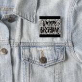 Happy Birthday Vierkante Button 5,1 Cm (In situ)