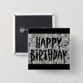 Happy Birthday Vierkante Button 5,1 Cm (Voorkant /achterkant)