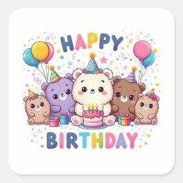 Happy Birthday Vierkante Sticker