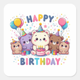 Happy Birthday Vierkante Sticker