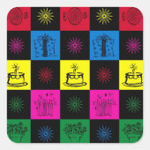 Happy Birthday Vierkante Sticker (Voorkant)