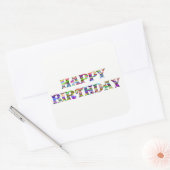 Happy Birthday Vierkante Sticker (Envelop)