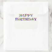Happy Birthday Vierkante Sticker (Tas)