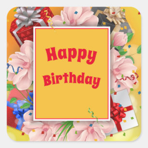 Happy Birthday Vierkante Sticker