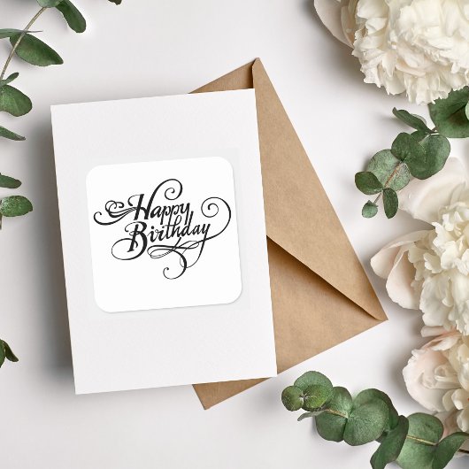 Happy Birthday Vierkante Sticker