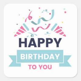 Happy Birthday Vierkante Sticker