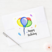 Happy Birthday Vierkante Sticker (Envelop)