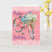 Happy Birthday Vintage Kaart (Gele Bloem)