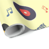 Happy Birthday Vinyl Lover Cadeaupapier (Rol Hoek)