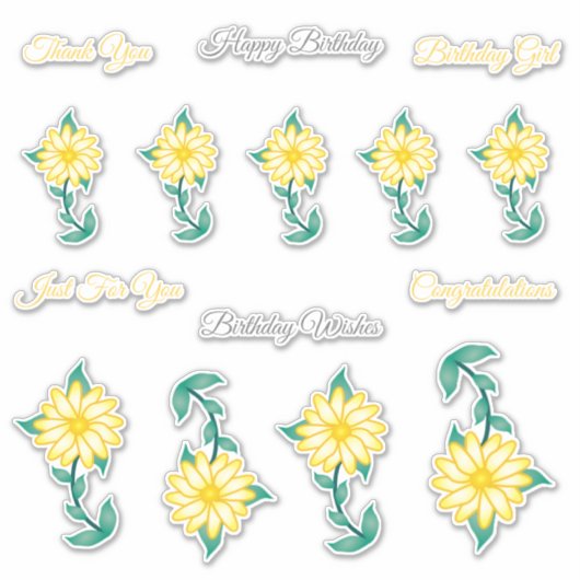 Happy Birthday Vinyl Stickers (Voorkant)