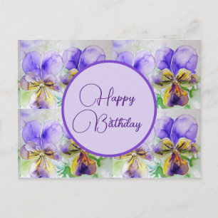 Happy Birthday Viola floral Dames Briefkaart