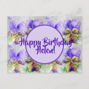 Happy Birthday Viola floral dames Name Briefkaart