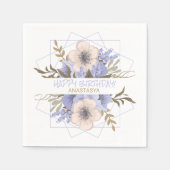 Happy Birthday Violet Pastel Vijf Petal Wild Roos Servet (Voorkant)