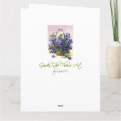 Happy Birthday Violets Bloemenmand Kaart (Achterkant)