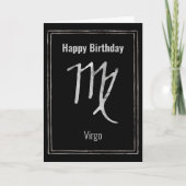 Happy Birthday Virgo zodialogy Silver Kaart (Voorkant)