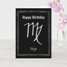 Happy Birthday Virgo zodialogy Silver Kaart