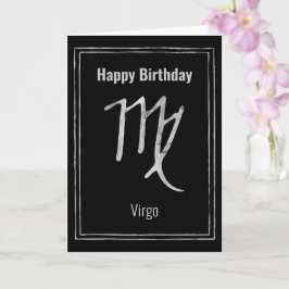 Happy Birthday Virgo zodialogy Silver Kaart