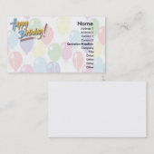 Happy Birthday Visitekaartje (Voorkant / Achterkant)