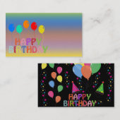 Happy Birthday Visitekaartje (Voorkant / Achterkant)