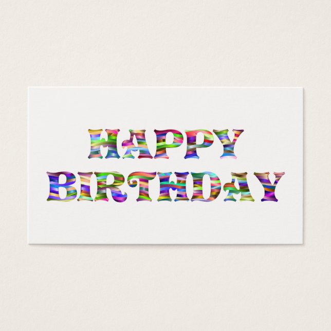 Happy Birthday Visitekaartjes (Voorkant)