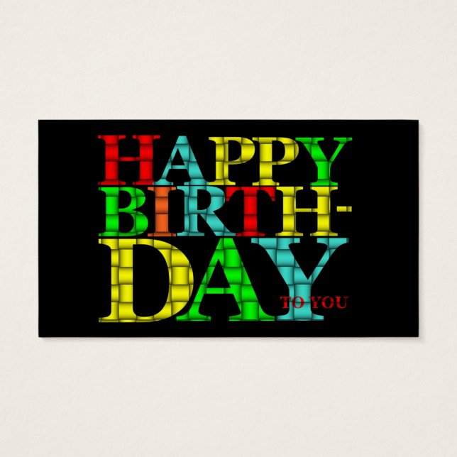 Happy Birthday Visitekaartjes (Achterkant)