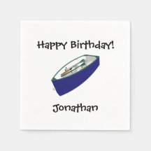 Happy Birthday Vist Boat Paper Napkins