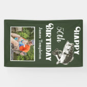 Happy Birthday Vist de naam van de foto van vaders Spandoek (Horizontaal)