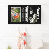 Happy Birthday Vist de naam van de foto van vaders Spandoek (Insitu)