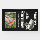 Happy Birthday Vist de naam van de foto van vaders Spandoek (Horizontaal)
