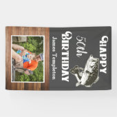 Happy Birthday Vist de naam van de foto van vaders Spandoek (Horizontaal)