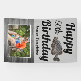 Happy Birthday Vist Fotonaam vader Crappie Spandoek