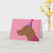 Happy Birthday Vizsla Girl Kaart (Gele Bloem)