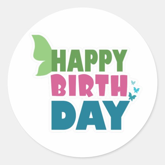 Happy birthday vlinder stickers (Voorkant)