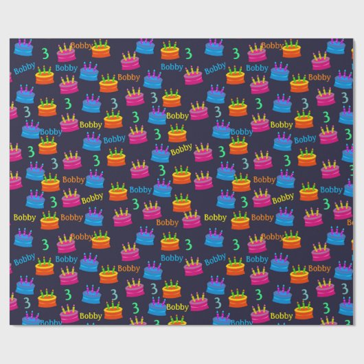 Happy Birthday Voeg de naam van het kind toe en Le Cadeaupapier (Vlak)