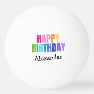 Happy Birthday Voeg een naam toe Gift 3 Golf Balls Pingpongbal