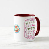 Happy Birthday Voeg jaarnaam  Roze toe Mok (Voorkant rechts)