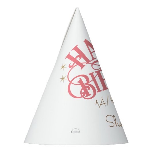 Happy Birthday Voeg Jouw naam en datum toe Feesthoedjes (Links)