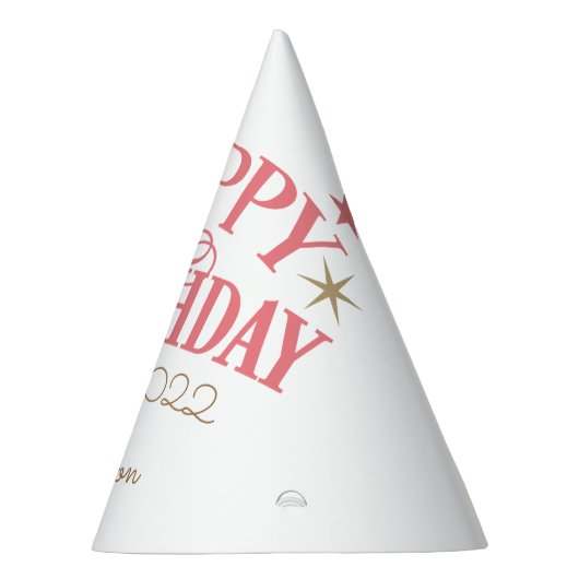 Happy Birthday Voeg Jouw naam en datum toe Feesthoedjes (Rechts)