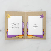 Happy Birthday Voeg naam toe paarse sinaasappel li Kaart (Binnen)