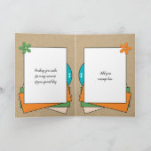 Happy Birthday voeg naam toe sinaasappel groen bla Kaart (Binnen)